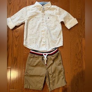 Tommy Hilfiger White Button-Down Shirt with Light Blue Trim